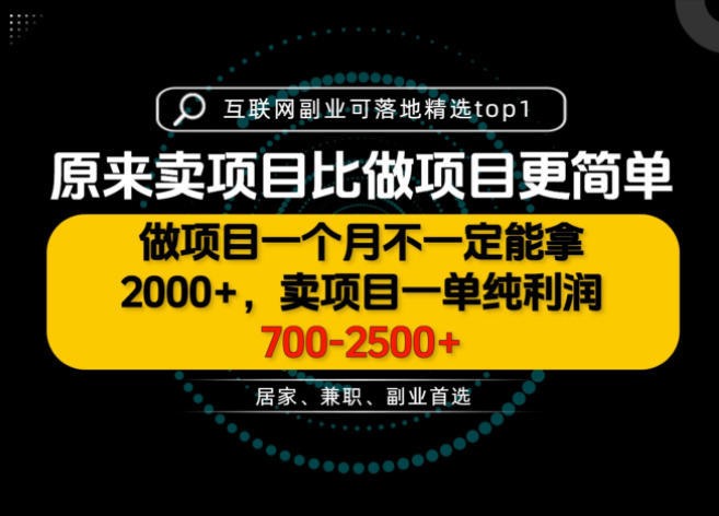 一单利润700-2.5K+，为什么我们要卖项目而不是做项目，我们普通人应该怎样开始？【揭秘】-悟思笔记，一个低调的学习营。