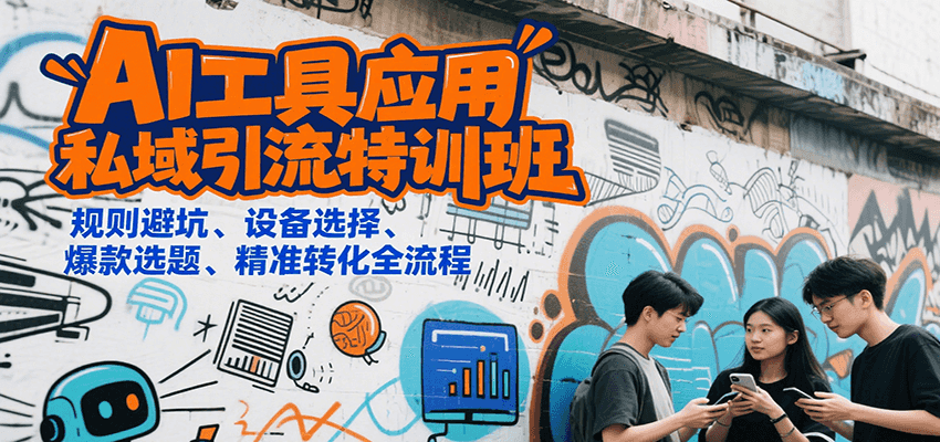 AI工具应用私域引流特训班，规则避坑、设备选择、爆款选题、精准转化全流程-悟思笔记，一个低调的学习营。