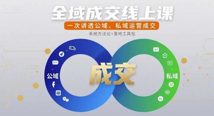 全域成交线上课，一次讲透公域、私域运营成交-悟思笔记，一个低调的学习营。
