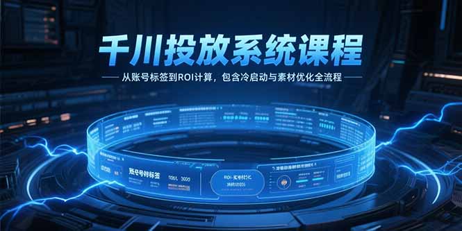 千川投放系统课程，从账号标签到ROI计算，包含冷启动与素材优化全流程-悟思笔记，一个低调的学习营。