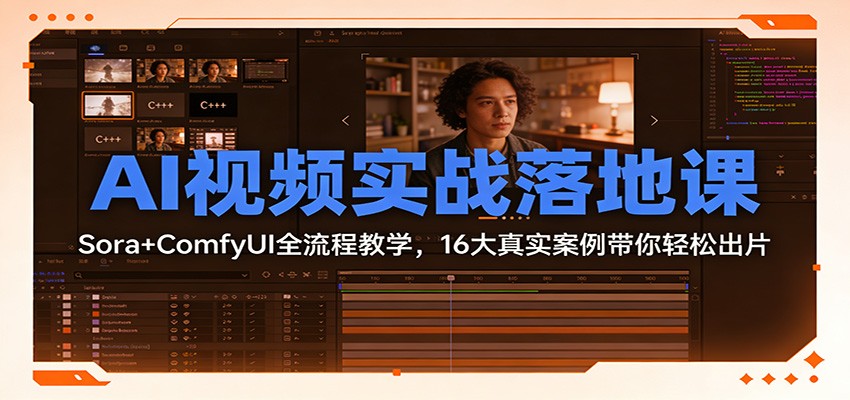 AI视频实战落地课：Sora+ComfyUI全流程教学，16大真实案例带你轻松出片-悟思笔记，一个低调的学习营。