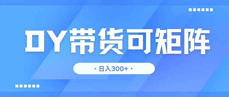 DY带货，日入300＋矩阵无上限-悟思笔记，一个低调的学习营。