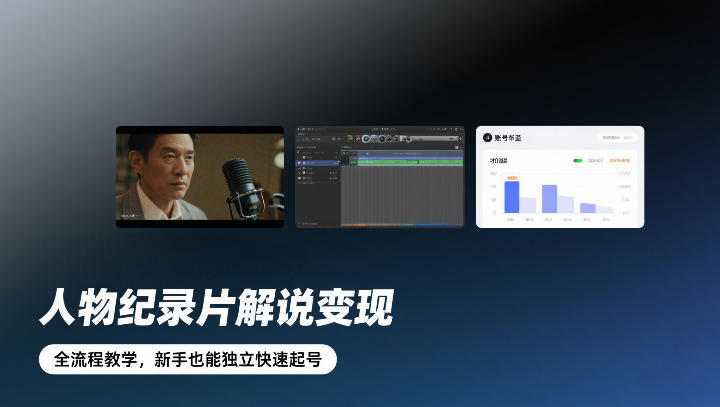 人物纪录片解说变现，全流程教学，新手也能独立快速起号-悟思笔记，一个低调的学习营。