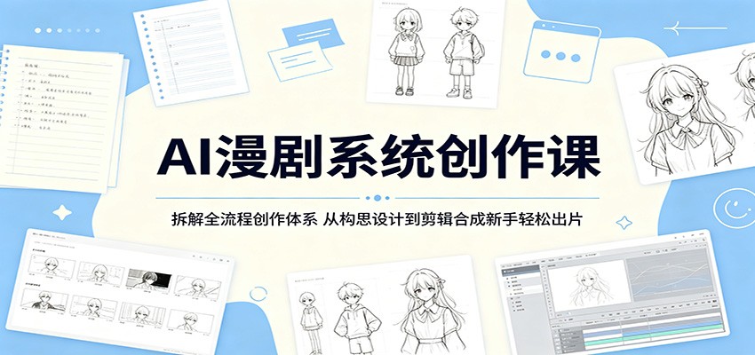 AI漫剧系统创作课：拆解全流程创作体系，从构思设计到剪辑合成新手轻松出片-悟思笔记，一个低调的学习营。