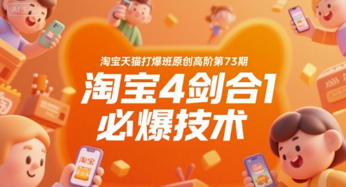 淘宝天猫打爆班原创高阶第73期，淘宝4剑合1必爆技术-悟思笔记，一个低调的学习营。