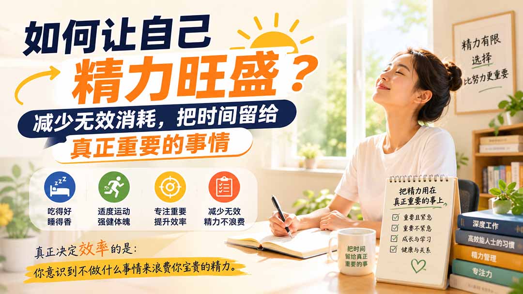 付费文章：如何让自己精力旺盛？减少无效消耗，把时间留给真正重要的事情-悟思笔记，一个低调的学习营。