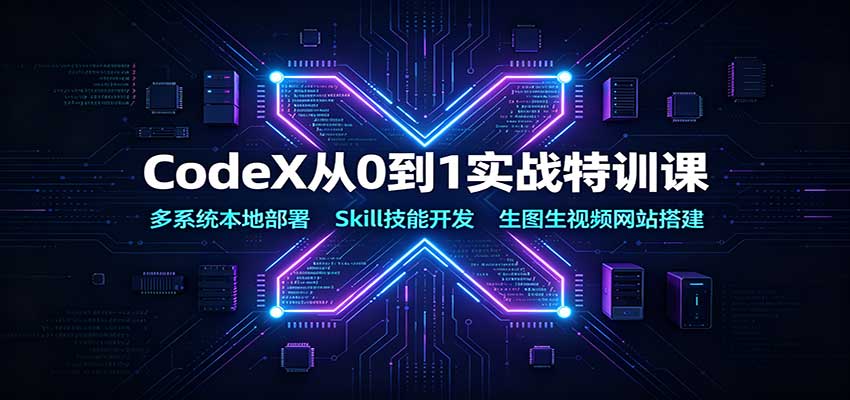 CodeX从0到1实战特训课：多系统本地部署，Skill技能开发，生图生视频网站搭建-悟思笔记，一个低调的学习营。
