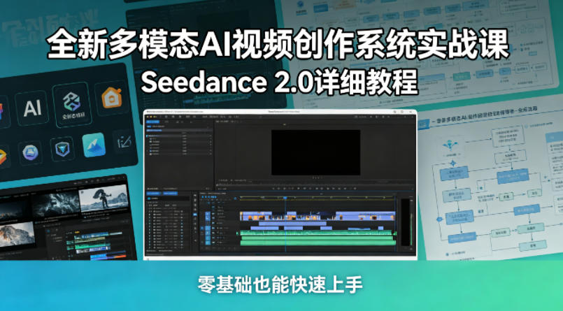 全新多模态AI视频创作系统实战课，Seedance 2.0详细教程，零基础也能快速上手-悟思笔记，一个低调的学习营。