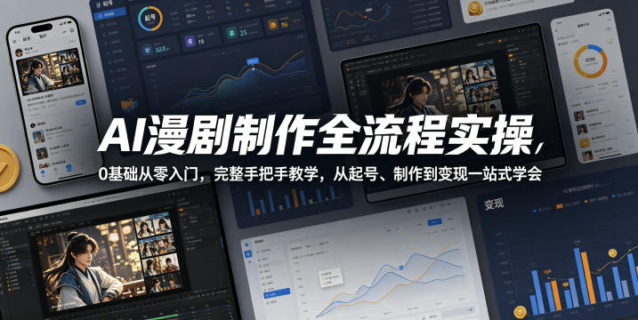 AI漫剧制作全流程实操，0基础从零入门，完整手把手教学，从起号、制作到变现一站式学会-悟思笔记，一个低调的学习营。