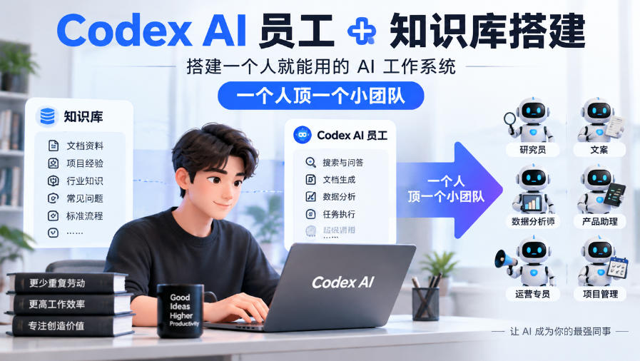 Codex AI员工+知识库搭建，搭建一个人就能用的AI工作系统，一个人顶一个小团队-悟思笔记，一个低调的学习营。