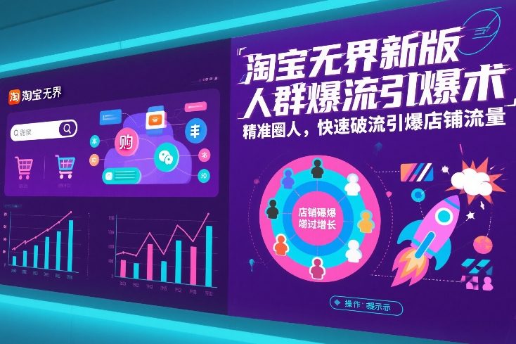 淘宝无界新版人群爆流引爆术，精准圈人，快速破流引爆店铺流量-悟思笔记，一个低调的学习营。