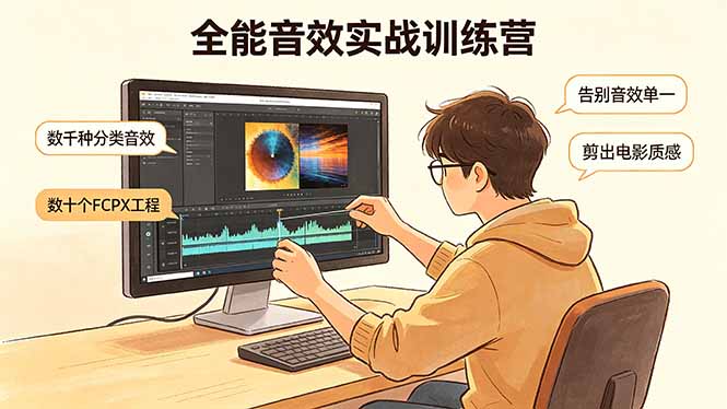 全能音效实战训练营：数千种分类音效+数十个FCPX工程，告别音效单一，剪出电影质感-悟思笔记，一个低调的学习营。