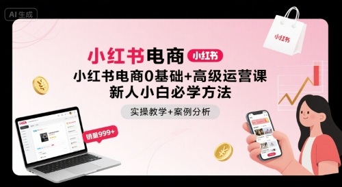 小红书电商0基础+高级运营课，新人小白必学方法，实操教学+案例分析-悟思笔记，一个低调的学习营。