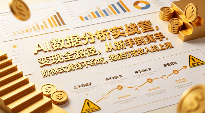 AI数据分析实战营，变现全路径，从新手到高手，阶梯式賺钱不踩坑，彻底打破收入的上限-悟思笔记，一个低调的学习营。
