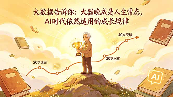 付费文章：大数据告诉你：大器晚成是人生常态，AI 时代依然适用的成长规律-悟思笔记，一个低调的学习营。