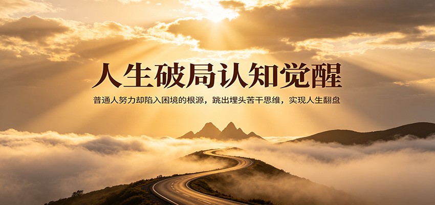 人生破局认知觉醒，普通人努力却陷入困境的根源，跳出埋头苦干思维，实现人生翻盘-悟思笔记，一个低调的学习营。