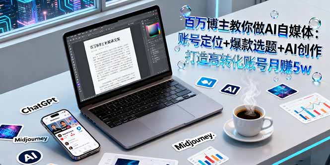 百万博主教你做AI自媒体：账号定位+爆款选题+AI创作 打造高转化账号月赚5w-悟思笔记，一个低调的学习营。