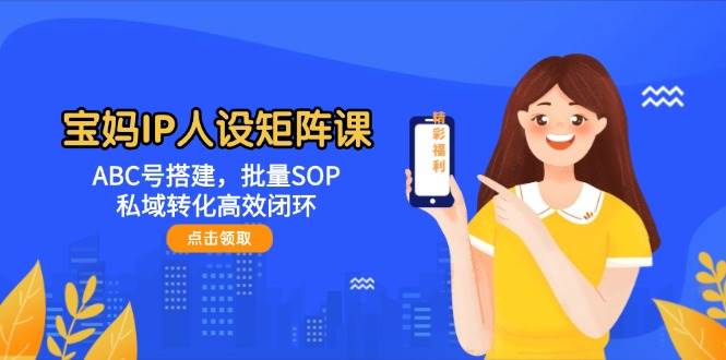 宝妈IP人设矩阵课：ABC号搭建，批量SOP，私域转化高效闭环-悟思笔记，一个低调的学习营。