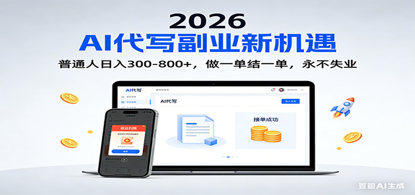 2026 副业首选！AI 代写日入 300-800，普通人0门槛，做一单结一单！-悟思笔记，一个低调的学习营。
