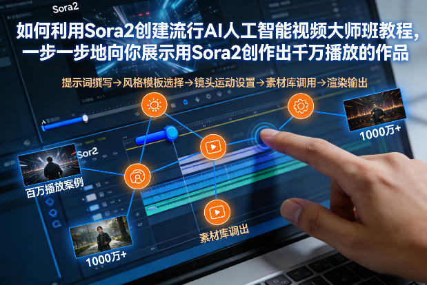 如何利用Sora2创建流行AI人工智能视频大师班，一步一步地向你展示用Sora2创作出千万播放的作品-悟思笔记，一个低调的学习营。
