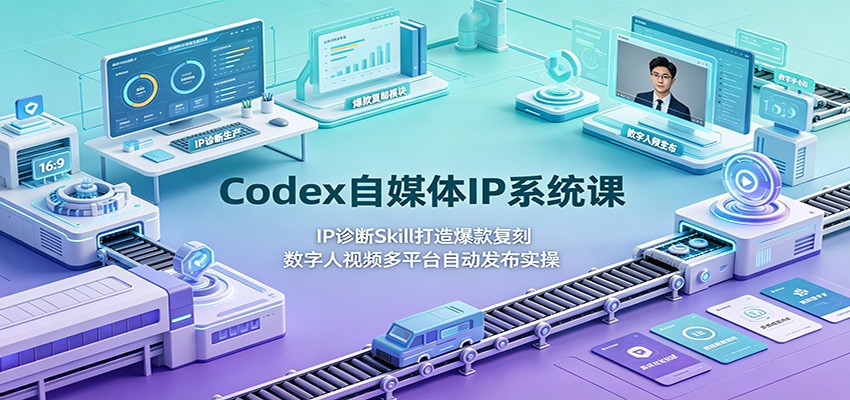 Codex自媒体IP系统课：IP诊断Skill打造爆款复刻，数字人视频多平台自动发布实操-悟思笔记，一个低调的学习营。