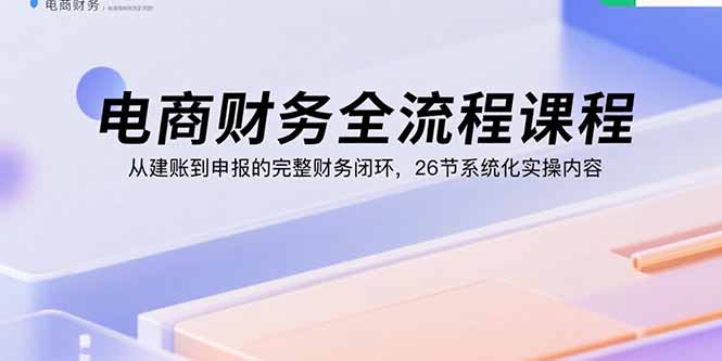 电商财务全流程课程：从建账到申报的完整财务闭环，26节系统化实操内容-悟思笔记，一个低调的学习营。