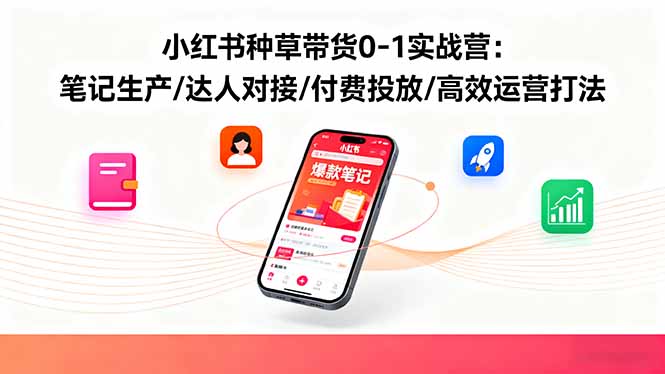 小红书种草带货0-1实战营：笔记生产/达人对接/付费投放/高效运营打法-悟思笔记，一个低调的学习营。