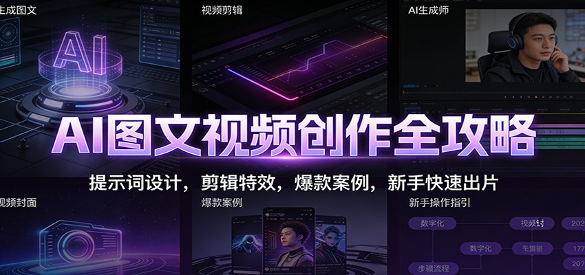 AI图文视频创作全攻略：提示词设计，剪辑特效，爆款案例，新手快速出片-悟思笔记，一个低调的学习营。