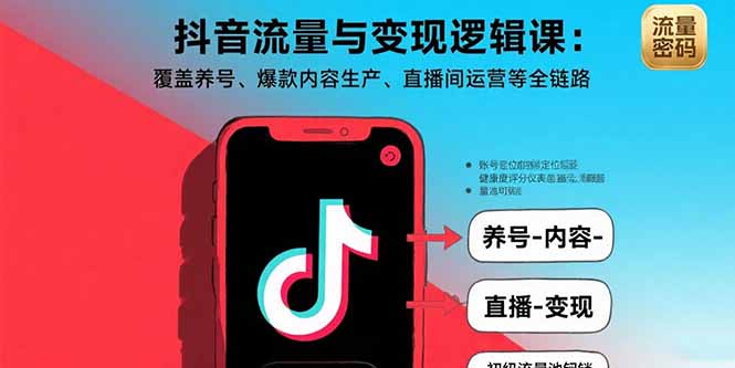抖音流量与变现逻辑课：覆盖养号、爆款内容生产、直播间运营等全链路-悟思笔记，一个低调的学习营。