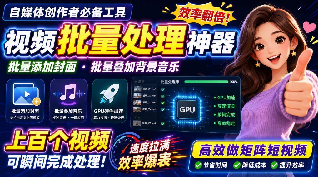 视频批量加封面，把封面添加到视频第一帧，不用剪辑软件批量添加-悟思笔记，一个低调的学习营。