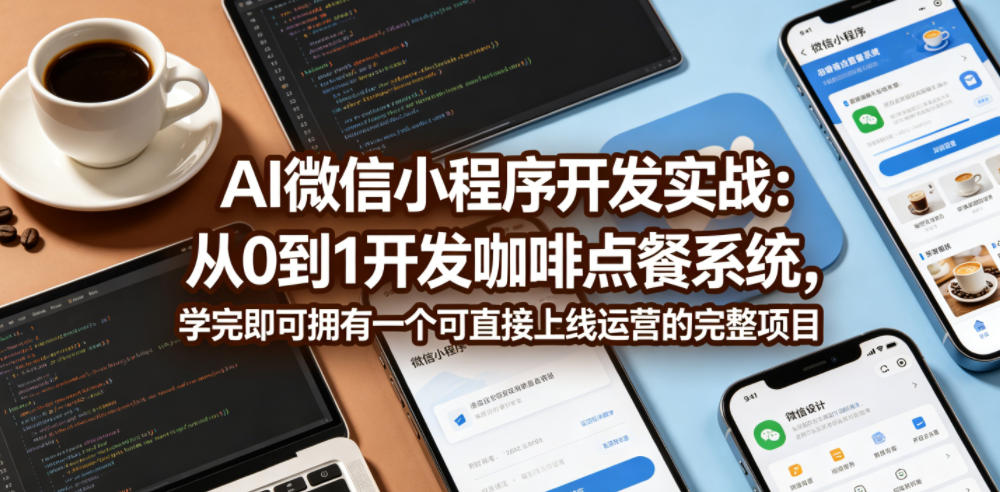 AI微信小程序开发实战：从0到1开发咖啡点餐系统，学完即可拥有一个可直接上线运营的完整项目-悟思笔记，一个低调的学习营。