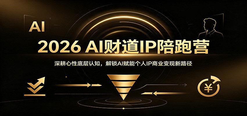 2026 AI财道IP陪跑营：深耕心性底层认知，解锁AI赋能个人IP商业变现新路径-悟思笔记，一个低调的学习营。