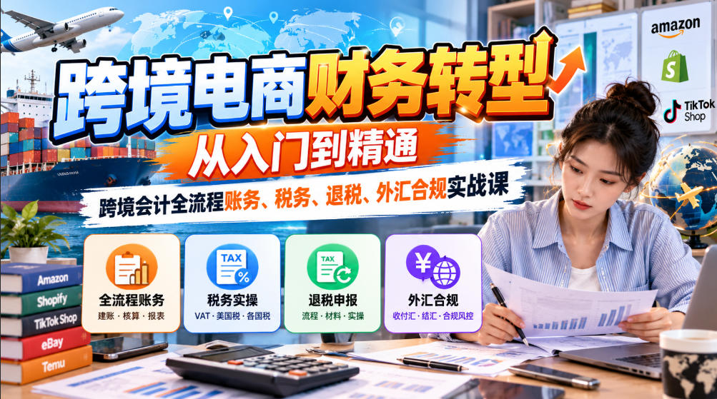 跨境电商财务转型：从入门到精通｜跨境会计全流程账务、税务、退税、外汇合规实战课-悟思笔记，一个低调的学习营。