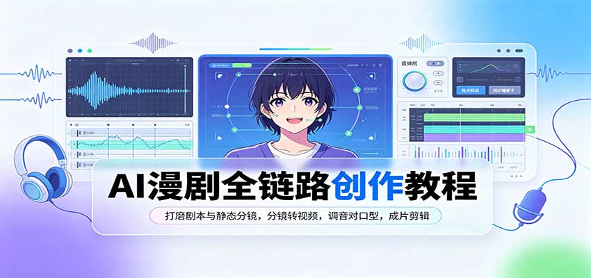 AI漫剧全链路创作教程：打磨剧本与静态分镜，分镜转视频，调音对口型，成片剪辑-悟思笔记，一个低调的学习营。