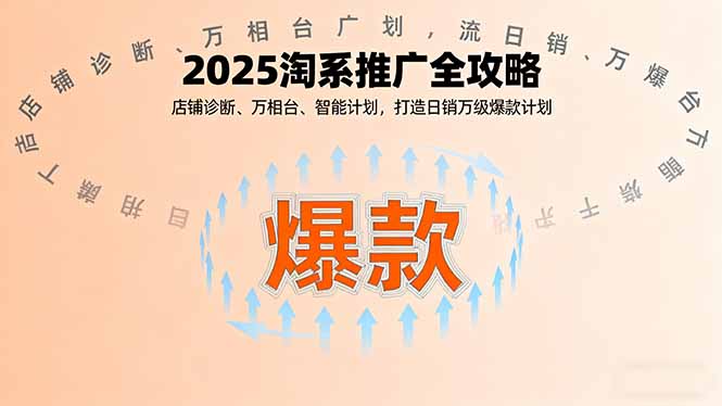 2025淘系推广全攻略，店铺诊断、万相台、智能计划，打造日销万级爆款计划-悟思笔记，一个低调的学习营。