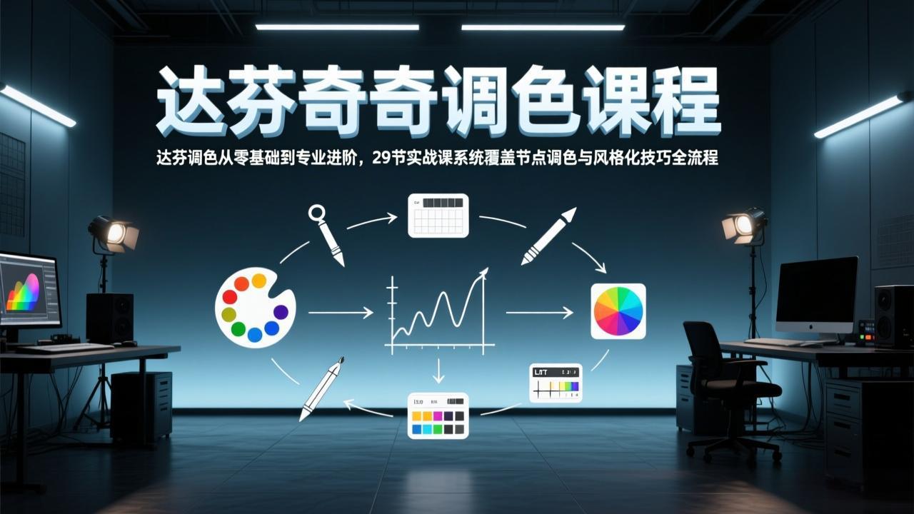 达芬奇调色从零基础到专业进阶，29节实战课系统覆盖节点调色与风格化技巧全流程-悟思笔记，一个低调的学习营。