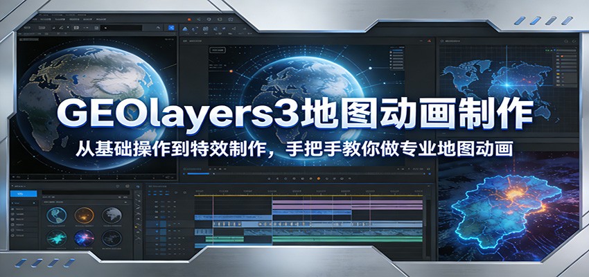 GEOlayers3地图动画制作：从基础操作到特效制作，手把手教你做专业地图动画-悟思笔记，一个低调的学习营。