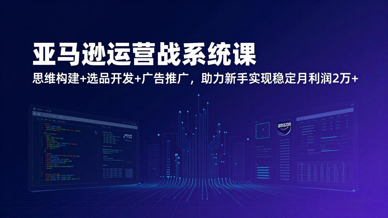 亚马逊运营实战系统课，思维构建+选品开发+广告推广，助力新手实现稳定月利润2万+(更新-悟思笔记，一个低调的学习营。