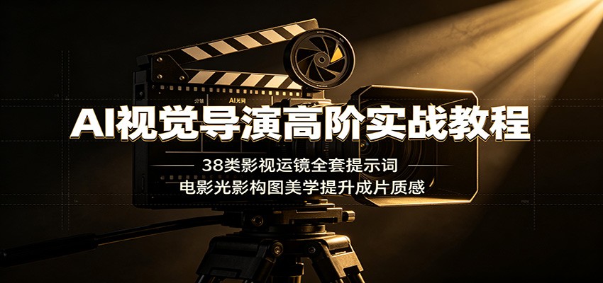 AI视觉导演高阶实战教程：38类影视运镜全套提示词，电影光影构图美学提升成片质感-悟思笔记，一个低调的学习营。