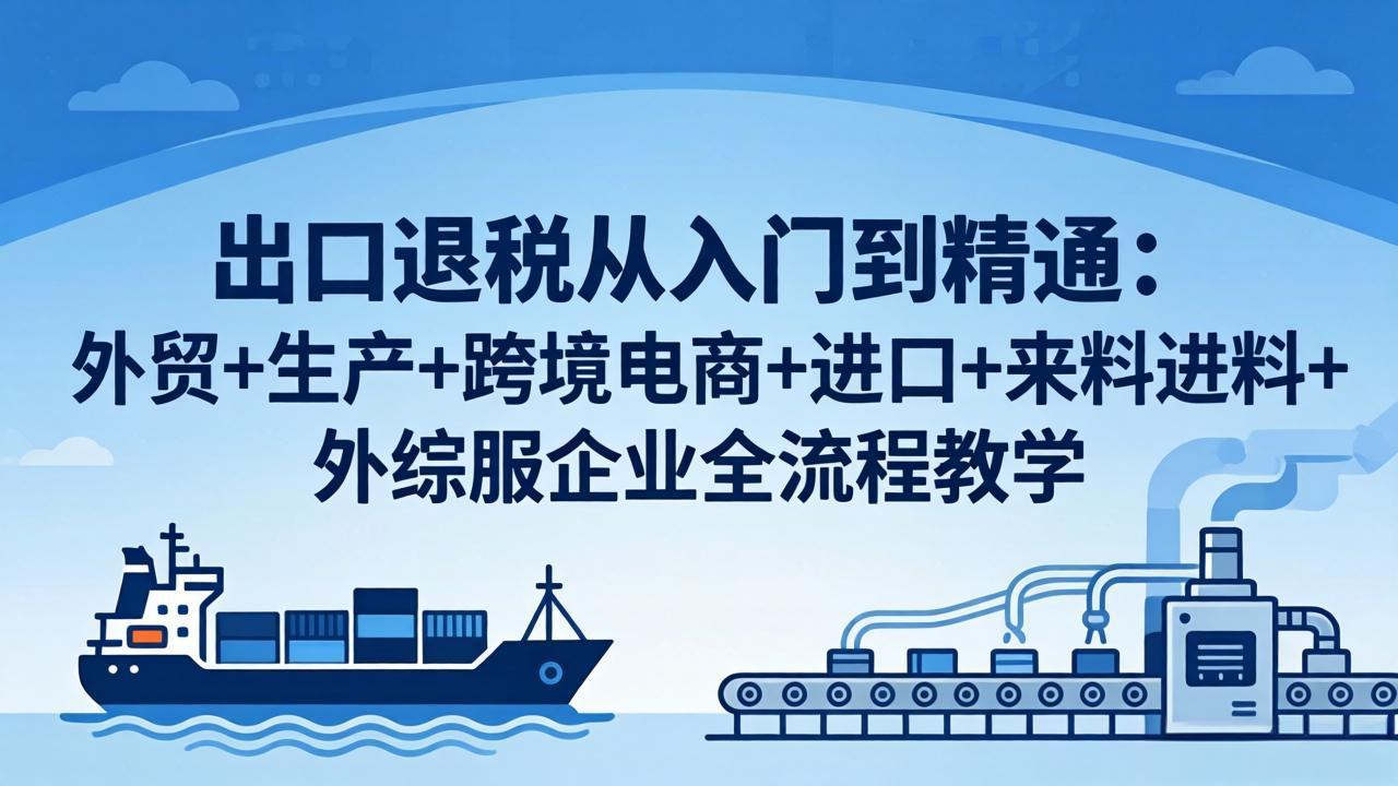 出口退税从入门到精通：外贸+生产+跨境电商+进口+来料进料+外综服企业全流程教学-悟思笔记，一个低调的学习营。