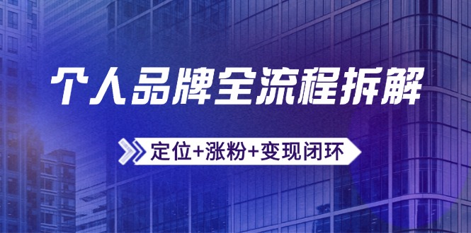 个人品牌全流程拆解：定位+涨粉+变现闭环，微信生态运营与资源整合-悟思笔记，一个低调的学习营。