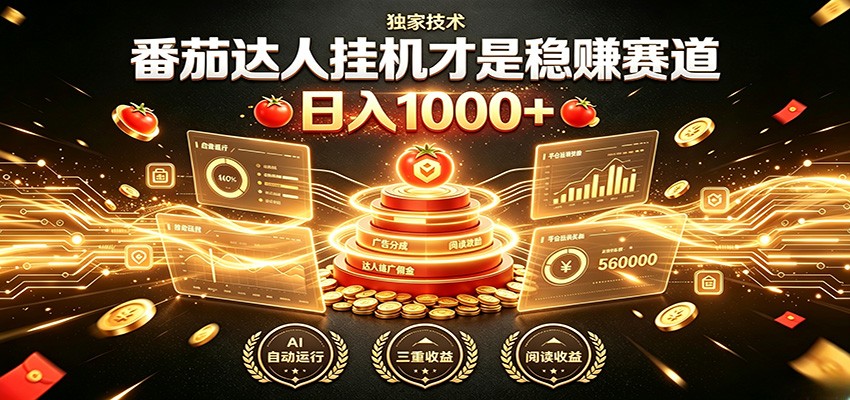 别再瞎找副业！番茄达人挂机才是稳赚赛道 日入1000+-悟思笔记，一个低调的学习营。