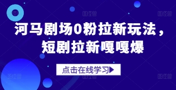 河马剧场0粉拉新玩法，短剧拉新嘎嘎爆-悟思笔记，一个低调的学习营。