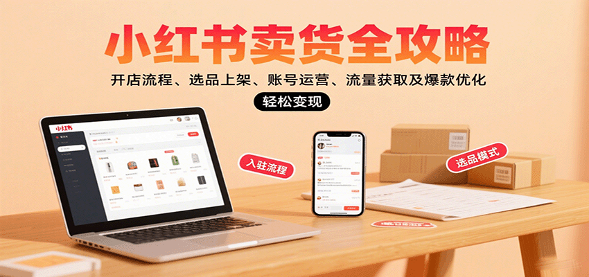 小红书卖货全攻略：开店流程、选品上架、账号运营、流量获取及爆款优化，轻松变现-悟思笔记，一个低调的学习营。