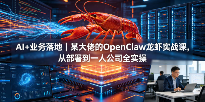 AI+业务落地｜某大佬的OpenClaw小龙虾实战课，从部署到一人公司全实操-悟思笔记，一个低调的学习营。