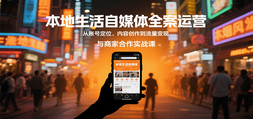 本地生活自媒体全案运营，从账号定位、内容创作到流量变现与商家合作实战课-悟思笔记，一个低调的学习营。