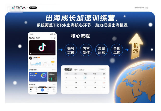 出海成长加速训练营，系统覆盖TikTok出海核心环节，助力把握出海机遇(更新)-悟思笔记，一个低调的学习营。