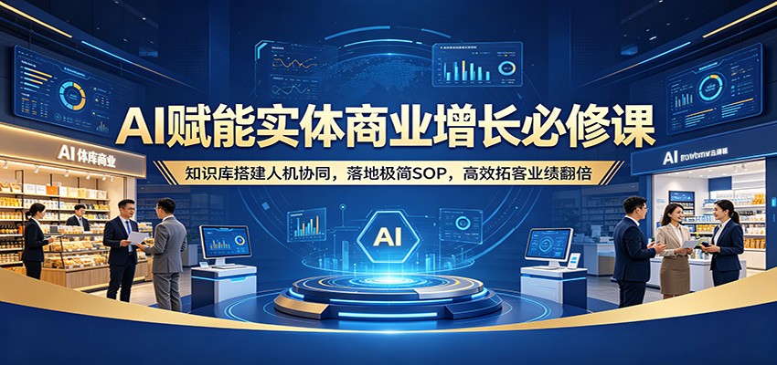 AI赋能实体商业增长必修课：知识库搭建人机协同，落地极简SOP，高效拓客业绩翻倍-悟思笔记，一个低调的学习营。