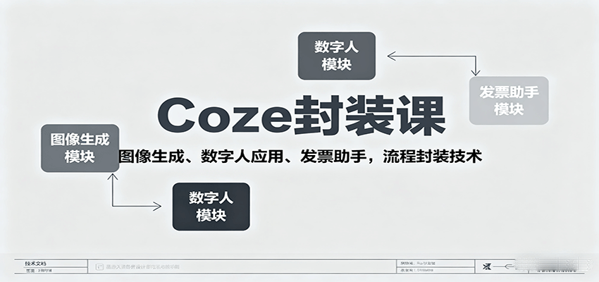 Coze封装课，图像生成、数字人应用、发票助手，流程封装技术-悟思笔记，一个低调的学习营。