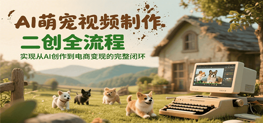 AI萌宠视频制作二创全流程，实现从AI创作到电商变现的完整闭环-悟思笔记，一个低调的学习营。